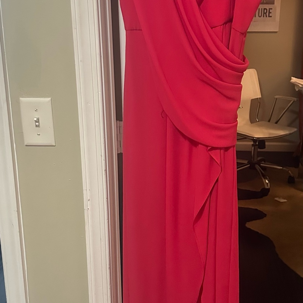 BCBGMaxAzria Vibrant Pink Asymmetrical Dress